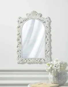 آینه بزرگ دیواری سفید مضطرب