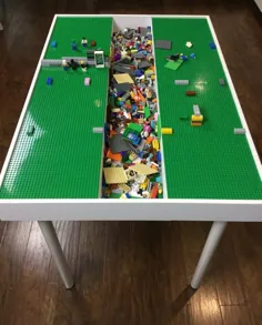 طراحی ثبت اختراع در انتظار ، جدول جدول آجر بزرگ ساختمان ، میز Lego® بچه ها ، جدول فعالیت ، جدول Lego با ذخیره سازی