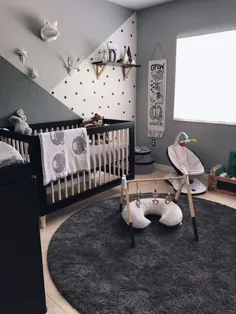 مهد کودک با رنگ خاکستری تیره تک رنگ - روند تزئینات منزل - Homedit