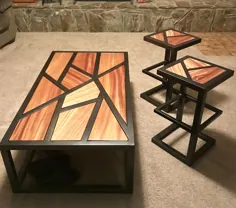 چهارپایه میز چوبی استیل