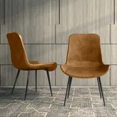 صندلی های ناهار خوری مدرن و روفرشی ست پارچه ای Leath-Aire از 2 رنگ خاکستری