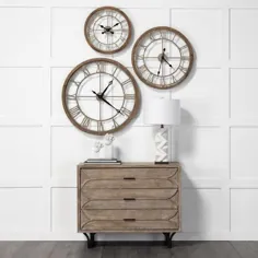 HomeRoots Victoria Abstract Vintage White Table Table Clock-329355 - انبار خانه