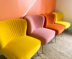 صندلی های رنگی لهجه ای مخملی