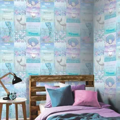 Mermazing Mermaid Glitter Wallpaper Arthouse 698304 Blue Ice