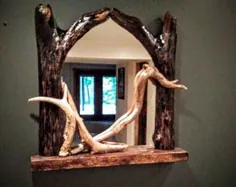 آینه Driftwood Mirror Western Decor Rustic Mirror Lakehouse |  اتسی