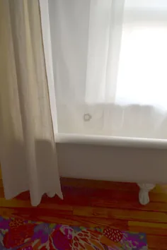 به روزرسانی: ایده آستر پرده دوش حمام Clawfoot - آپارتمان سفید