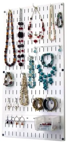 گردنبند نگهدارنده جواهرات آویز دیواری طلا و جواهر - برگزار کننده جواهرات دیواری سفید