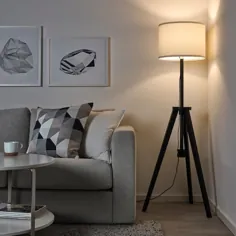 LAUTERS چراغ طبقه با لامپ LED ، خاکستر قهوه ای ، سفید - IKEA