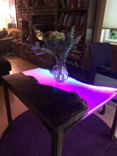 میز رودخانه رزین LED درخشان همراه با آموزش