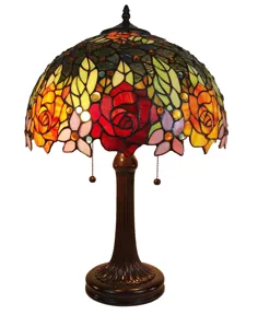 چراغ رومیزی Amora Lighting Tiffany Style Roses - چند