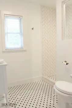 حمام مدرن سیاه و سفید - خانه پوشش نقره ای