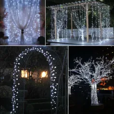 200 چراغ رشته ای خورشیدی / باتری LED چراغ پری پارتی بیرونی باغ مهمانی WH |  eBay