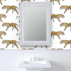 Tiger Wallpaper Minimalist ببر در بافت خشن توسط |  اتسی