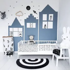 Rascacielos azules en una habitación infantil |  DecoPeques