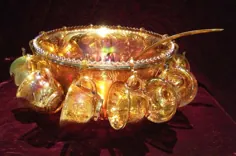 Carnival-Glass-Indiana-Punch-Set-Bowl-Harvest-Pattern-in-Marigold |  eBay