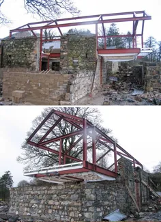 دیوار انبار سنگی ساخته شده در خانه جدید