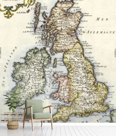 تصویر زمینه پرنعمت انگلیس |  نقاشی دیواری دیواری نقشه عتیقه |  کاغذ دیواری