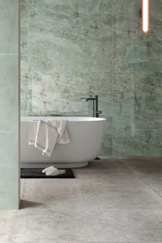 تخته سنگ چینی از سنگ مرمر سبز در حمام