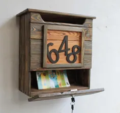 Holz-Postfach، Briefkasten holz، Outdoor-Holz Bauernhaus Briefkasten، große Briefkasten Wand montiert، moderne Wandhalterung Briefkasten.  دستبند
