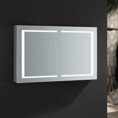 Fresca Spazio 48 اینچ W x 30 اینچ H مخزن یا کابینت پزشکی Surface Mount با روشنایی LED و Mirror Defogger-FMC024830 - انبار خانه