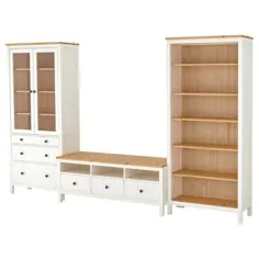 ترکیب ذخیره سازی تلویزیون HEMNES ، لکه سفید ، 96 1 / 2x77 1/2 "- IKEA