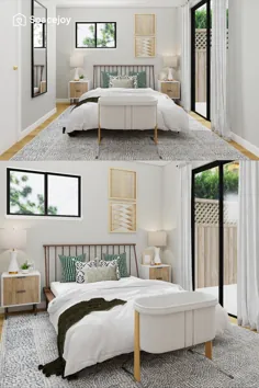 Bohemian در ایده طراحی اتاق خواب مهد کودک مدرن در اواسط قرن زندگی می کند.
