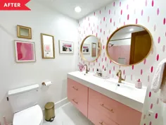 قبل و بعد از آن: این سرویس حمام با قیمت 5000 دلار از ریشه های خود با کاشی صورتی استفاده می کند