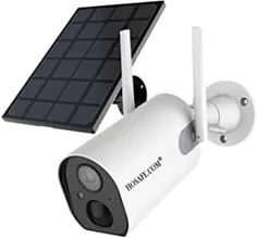دوربین امنیتی در فضای باز بی سیم WiFi باتری قابل شارژ خورشیدی ، دوربین های HOSAFE برای امنیت خانه ، صوتی دو طرفه ، تشخیص حرکت ، دید در شب 1080P ، ضد آب ، صفحه خورشیدی رایگان اختیاری