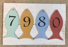 علامت شماره سفارشی خانه شماره های خانه چوبی پلاک آدرس |  اتسی