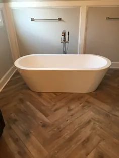 کاشی کف حمام چوبی مصنوعی