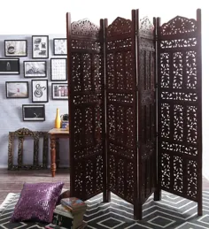 صفحه تاشو و تقسیم کننده - تقسیم کننده اتاق جامد چوبی در رنگ قهوه ای توسط Shilpi - Pepperfry