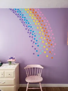 Rainbow POLKA DOTS دایره های مات 2 اینچ / رنگ های روشن دکوراسیون دیوار ، مهد کودک / اتاق کودک / حمام / هر اتاق