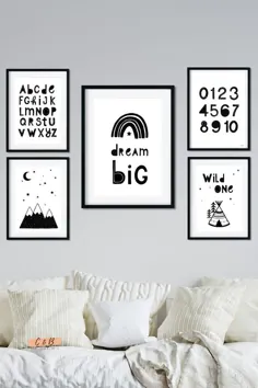 قابل چاپ اتاق پسر کوچک ، وحشی ، رویای بزرگ ، کوهستان ، به سبک اسکاندیناوی