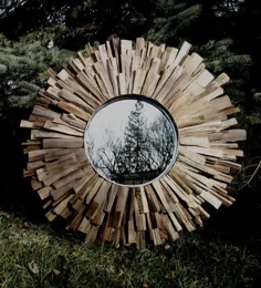 آینه اصلی آفتاب گرد چوب گردوی طبیعی آینه Driftwood |  اتسی