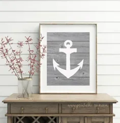Anchor Decor چاپهای دریایی anchor wall art anchor |  اتسی