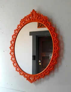 آینه دیواری بیضی شکل در قاب فلزی Vintage 15 11 11 اینچ |  اتسی