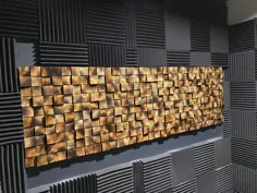 استودیو موسیقی Wood Wall Art Sound Diffuser Acoustic Panel |  اتسی