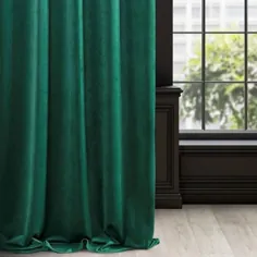 تابلوهای پرده مخملی سبز اتاق خواب ، پرده اتاق نشیمن ، پرده سبز ، پرده پنجره ، بلند