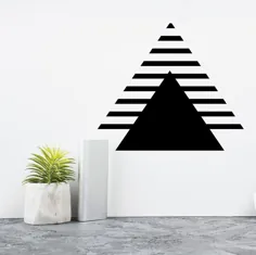 عکس برگردان های مثلثی دیوار تزئینی دیوارهای تزئینی دیوار هندسی |  اتسی