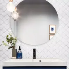 کاشی های هوشمند Arabesco Marble 22.56 in W x 11.58 in. H White Peel and Stick Self-Adhesive Mosaic Wall Tiles Backsplash 3.57 sq ft (2pk) -SM1177G-02-QG - The Home Depot