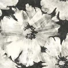 کاغذ دیواری آبنوس فلزی گلدار و سفید سفید Seabrook Curie