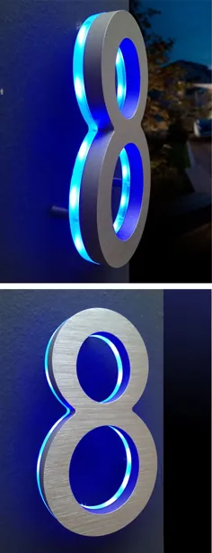 شماره های خانه مدرن LED آبی