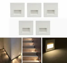 5x 1،5 وات مرحله ای چراغ روشنایی لامپ نقطه ای فرورفته مرحله راه پله دیوار روشنایی راه پله |  eBay