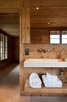 Chalet gstaad ardesia design rustikale badezimmer |  احترام گذاشتن
