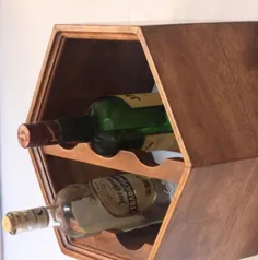ذخیره سازی آشپزخانه آویز قفسه نوشیدنی شش گوش منحصر به فرد اواسط قرن |  اتسی