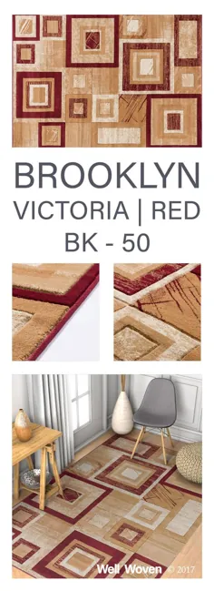 فرش هندسی مدرن ویکتوریا قرمز