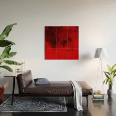 هنر مدرن مدرن معاصر قرمز و سیاه چوب دیوار هنر توسط artaddiction45