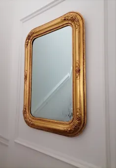 آینه فرانسوی Biedermeier معتبر عتیقه قرن نوزدهم با |  اتسی