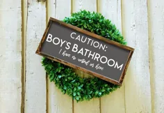 احتیاط علامت حمام کودکان و نوجوانان |  حمام پسران حمام دخترانه |  من کنترلی ندارم ورود به سیستم اینجا |  تزیین دیواری حمام خنده دار |  علامت طنز حمام