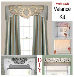 DIY Valance Kit ، درمان های پنجره به سبک قرنیز سفارشی و بدون الگوهای دوخت ، قابل استفاده مجدد ، قابل ردیابی و چند سبک - Walmart.com